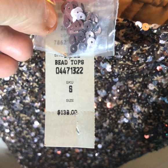 Cache purple sequins top with asymmetrical bottom - Picture 4 of 4